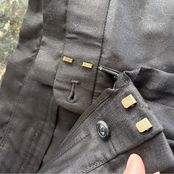 White House Black Market linen blend wide leg crop pants. Lace detail. EUC - Picture 10 of 15